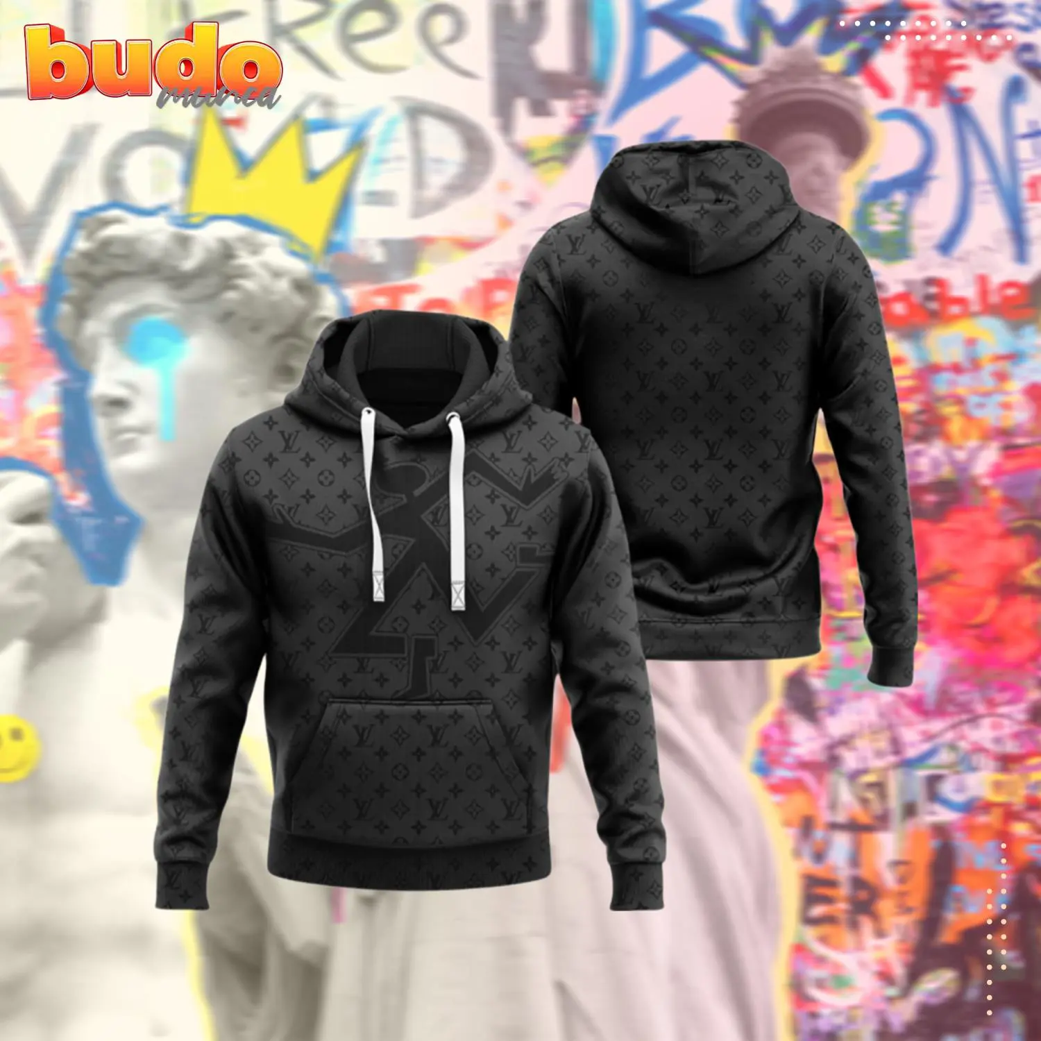 Louis vuitton black fashion luxury brand hoodie for men women - hot new